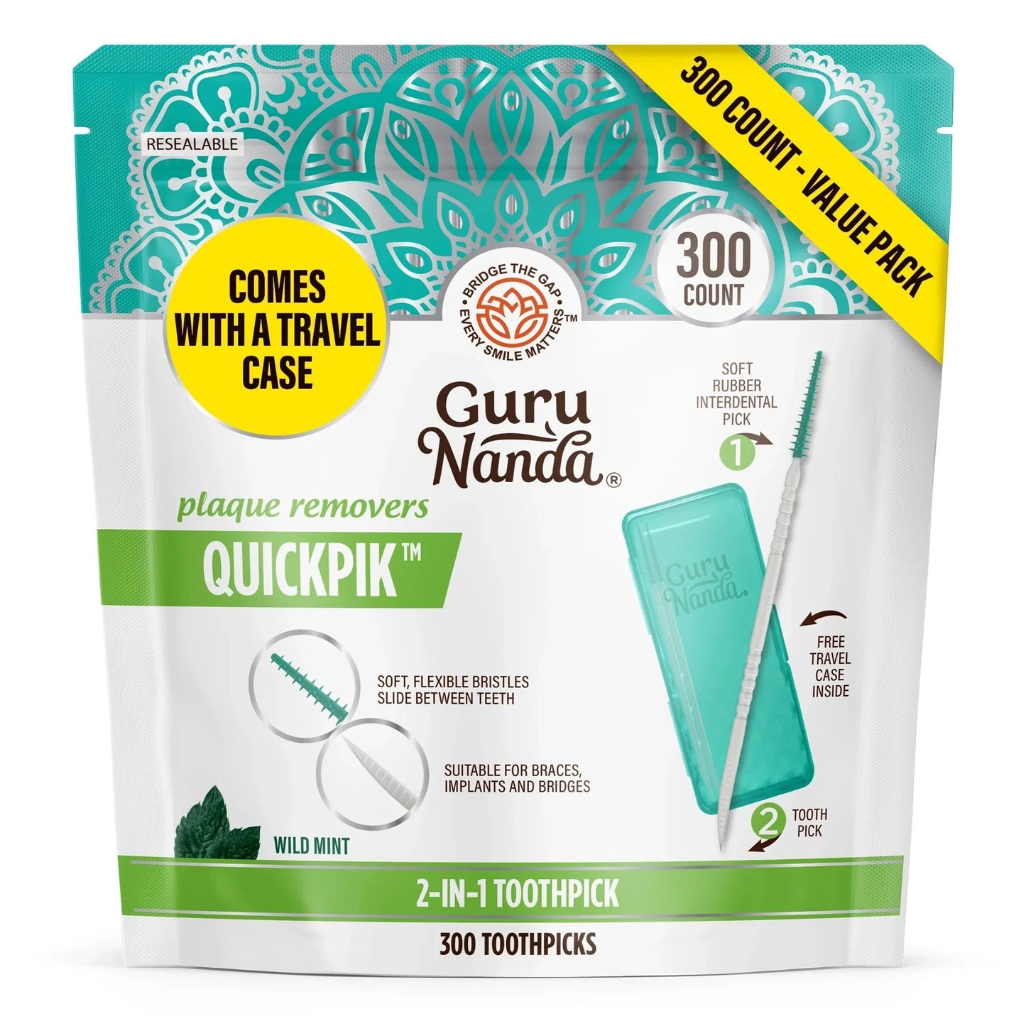 2-in-1QuickPikToothpickwithTravelCase–300Count