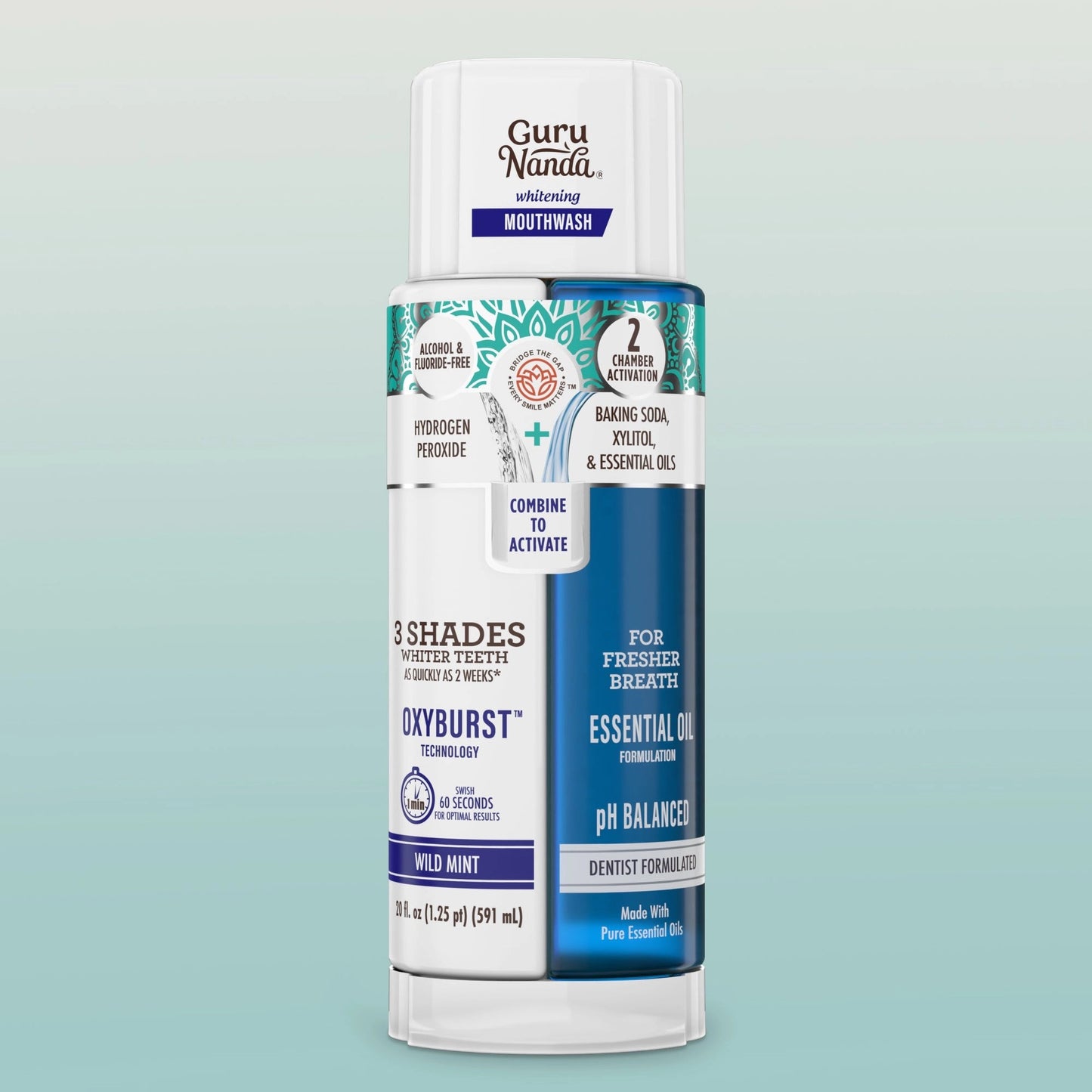 DualBarrelOxyburstWhiteningMouthwash,WildMint–20floz