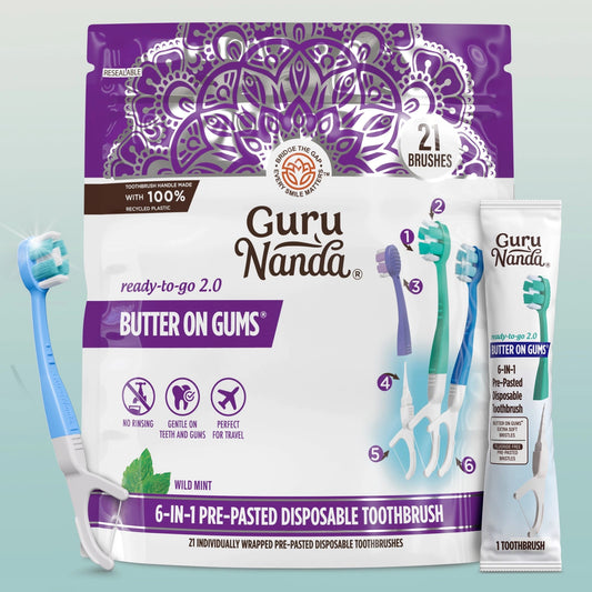 6-in-1ReadytoGoButteronGumsPre-PastedToothbrushes2.0–3Count