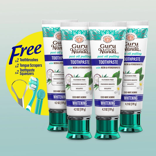 Hydroxyapatite&NeemWhiteningToothpaste,FluorideFree–4.2oz–4Pack