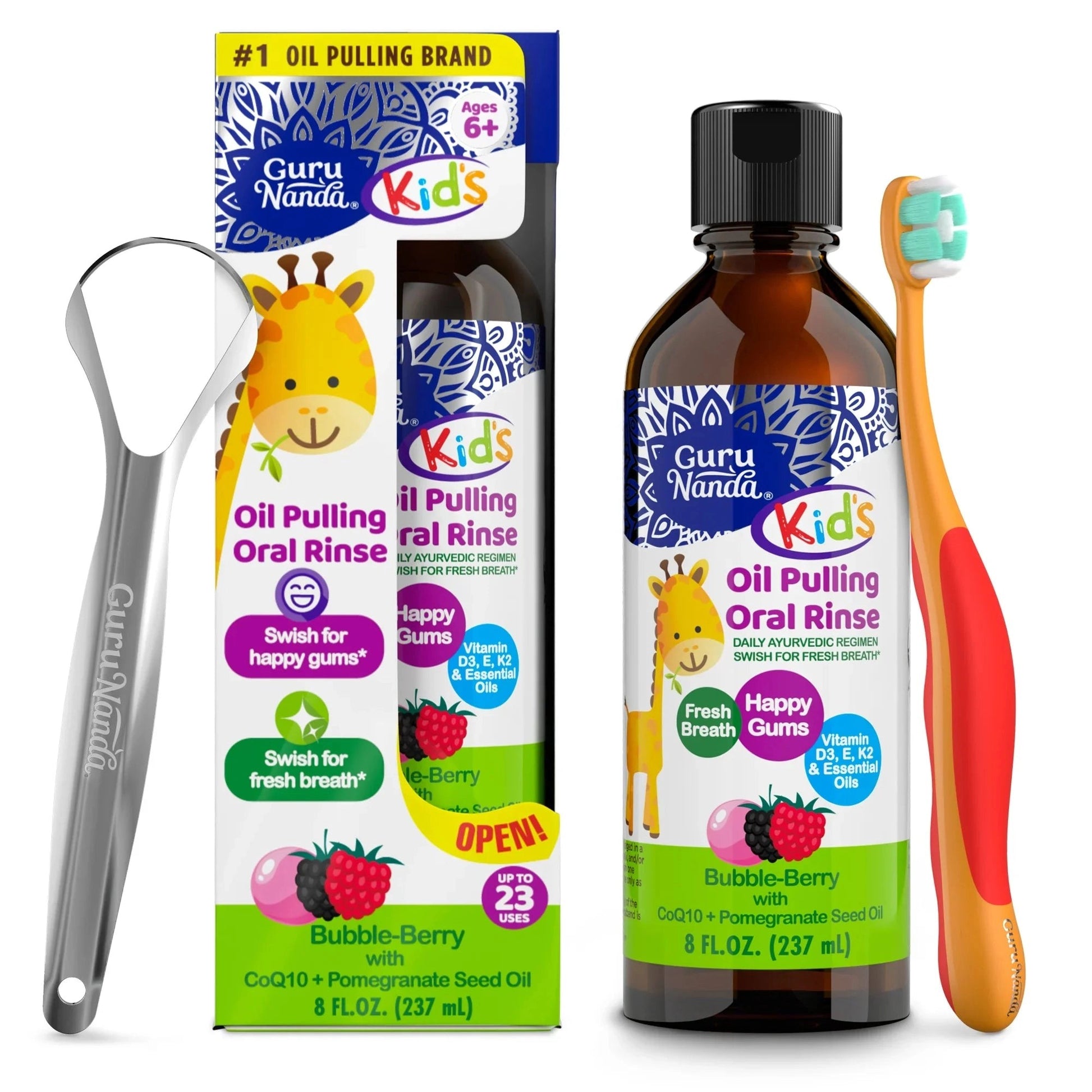 KidsOilPullingwithBubbleBerry&CoQ10–8floz