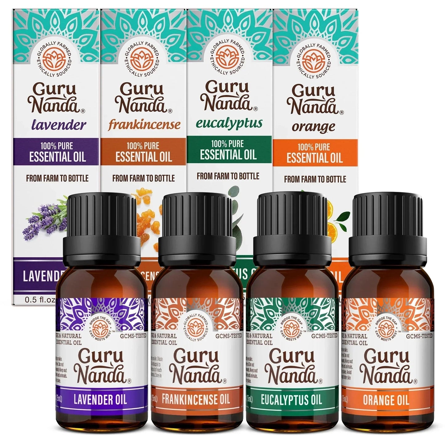 Lavender,Eucalyptus&OrangeEssentialOils–Setof4,15mlEach