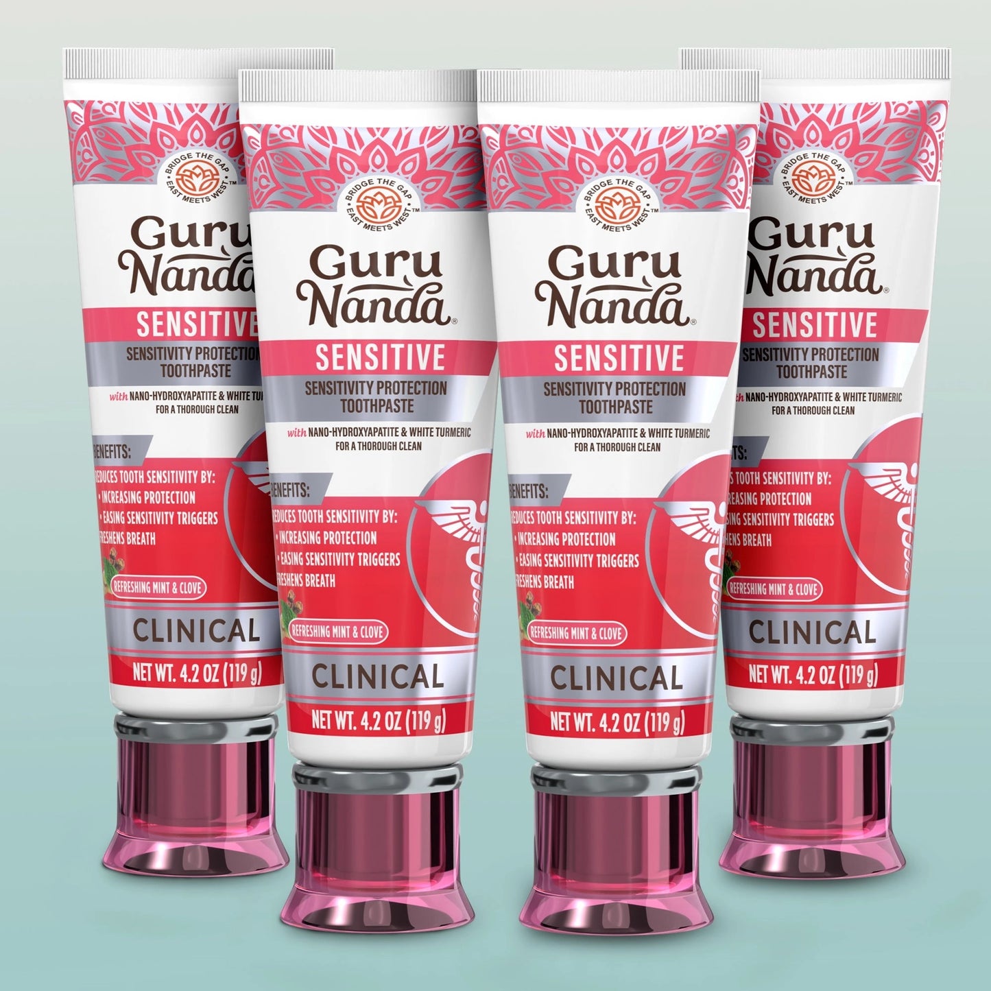 Nano-Hydroxyapatite&WhiteTurmericSensitiveToothpaste–4.2oz–4Pack