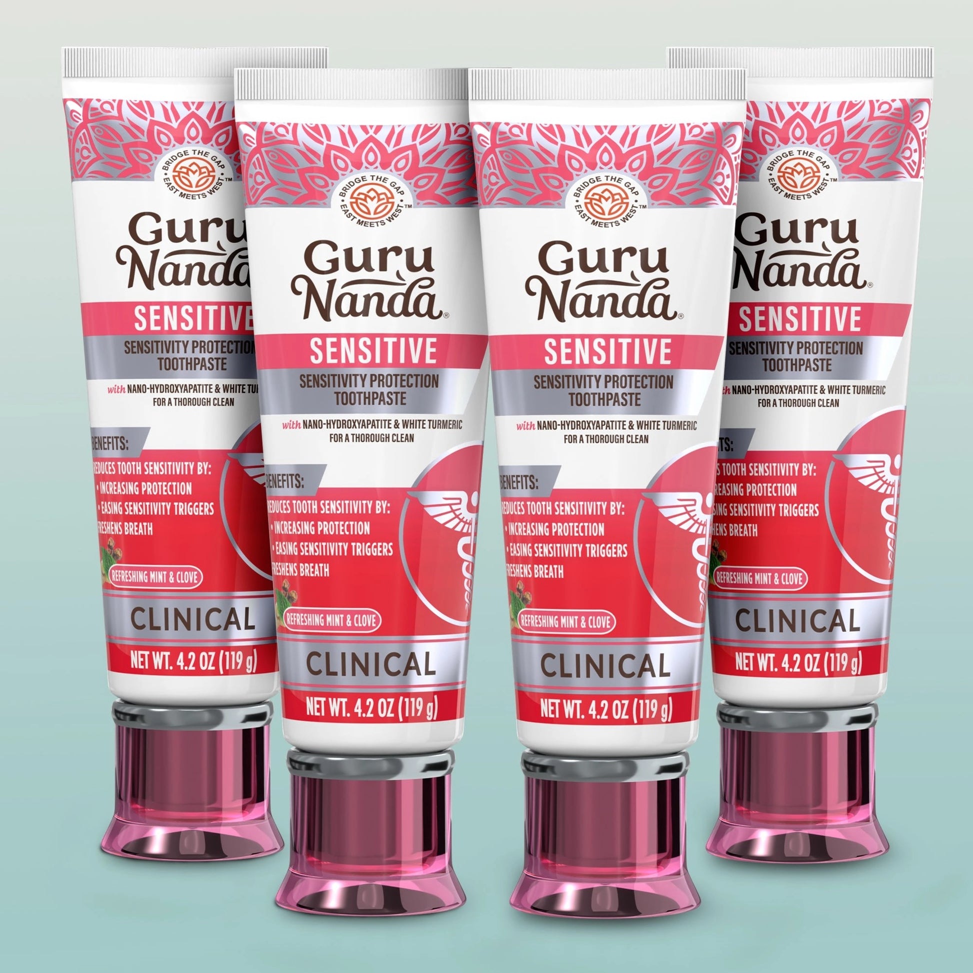 Nano-Hydroxyapatite&WhiteTurmericSensitiveToothpaste–4.2oz–4Pack
