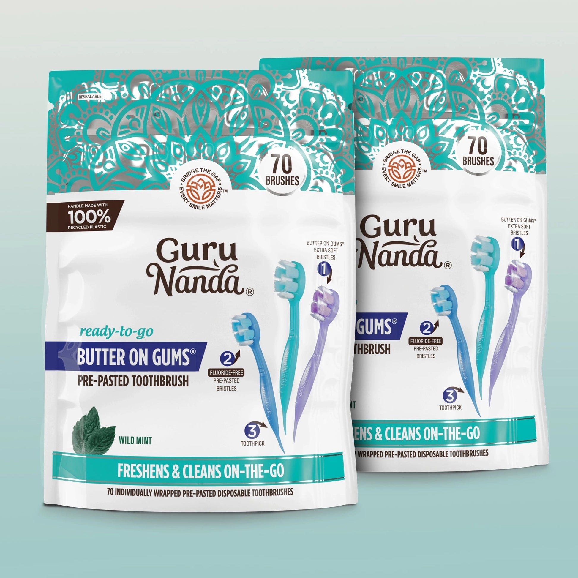 Ready-to-GoButteronGumsPre-PastedToothbrushes–70Count–2Pack