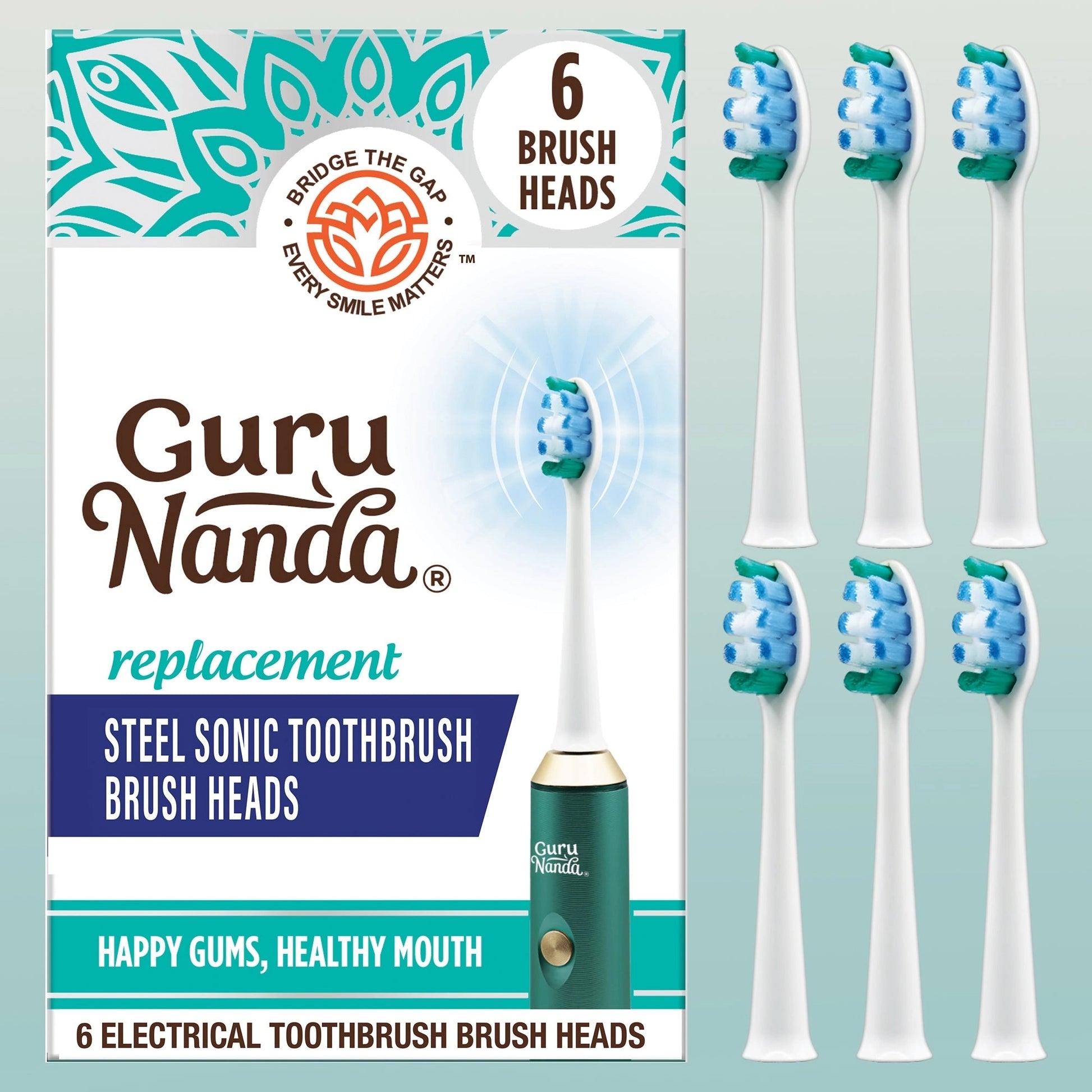 SteelSonicToothbrushReplacementBrushHeads–6Pack