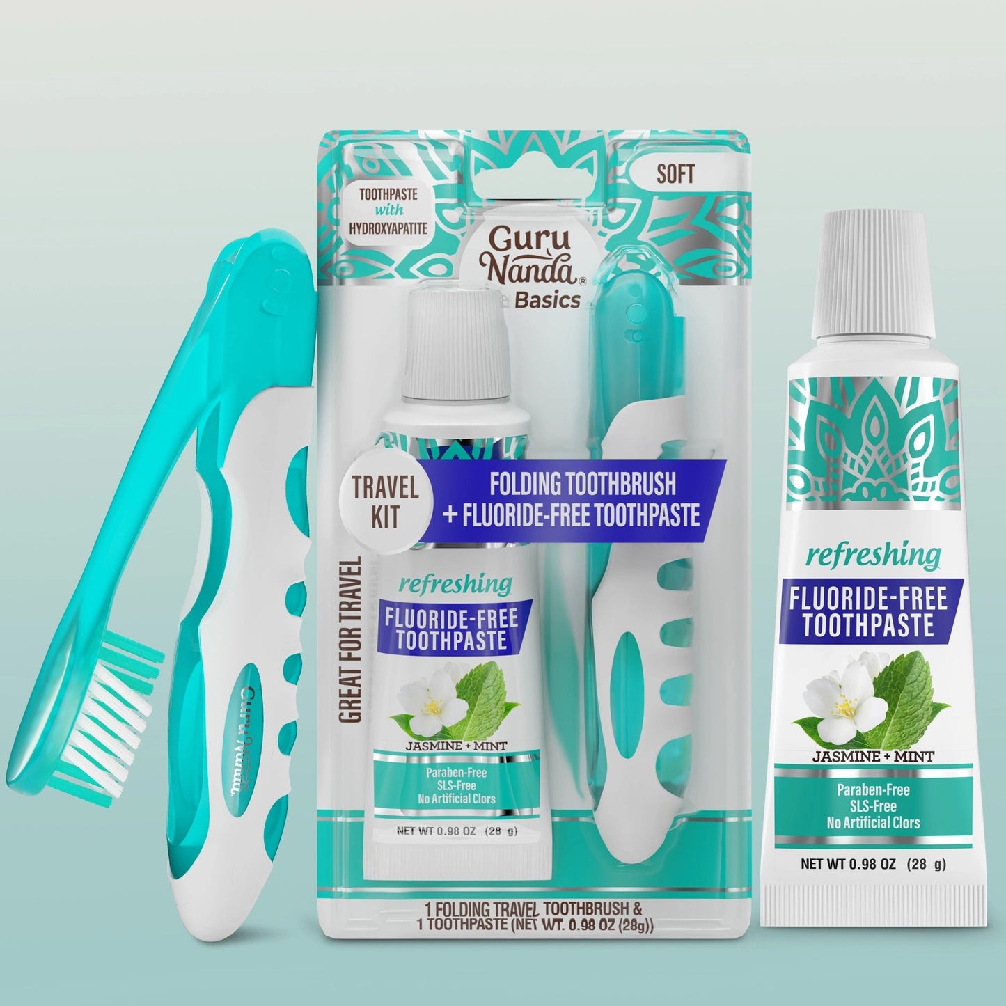 TravelKit–FoldingToothbrush&HydroxyapatiteToothpaste,JasmineMint–0.98oz